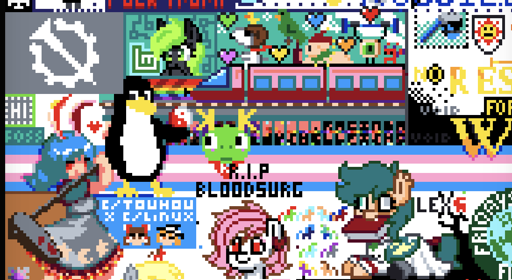 Screenshoot of our canvas with a pink train with Snoopy, Œil, Binette on the train's roof0